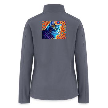 Neon Psychedelic Cat Burst - Women’s Soft Shell Jacket - gray - Back