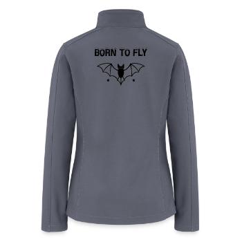 Born to Fly, Vintage Bat Design, Retro Night Creat - Women’s Soft Shell Jacket - gray - Back