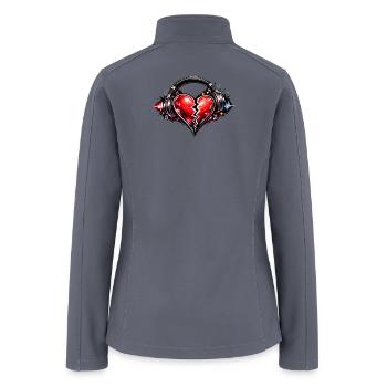 Broken Heart with Headphones - Women’s Soft Shell Jacket - gray - Back