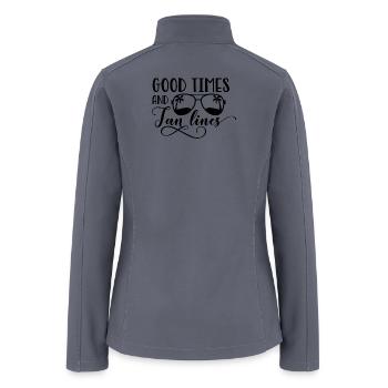 Optimistic Sunglasses Quote Design - Women’s Soft Shell Jacket - gray - Back