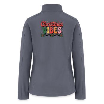 Christmas Vibes Bold Retro Design - Women’s Soft Shell Jacket - gray - Back