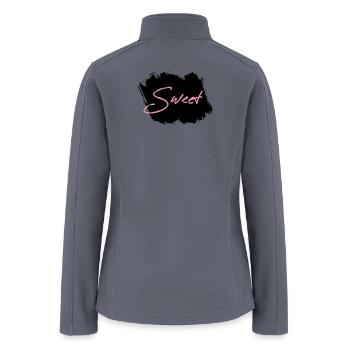 Handwritten Sweet Quote Pink Design - Women’s Soft Shell Jacket - gray - Back