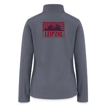 Leipzig Skyline Retro Stamp - Women’s Soft Shell Jacket - gray - Back