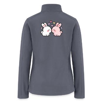 Cute Kissing Bunnies – Kiss Day Valentine Love - Women’s Soft Shell Jacket - gray - Back