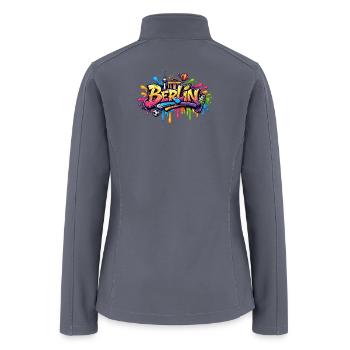 Berlin Graffiti Lettering with Color Effects - Women’s Soft Shell Jacket - gray - Back