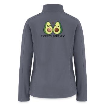 Avocado Duo: Cute Twin Avocados - Women’s Soft Shell Jacket - gray - Back