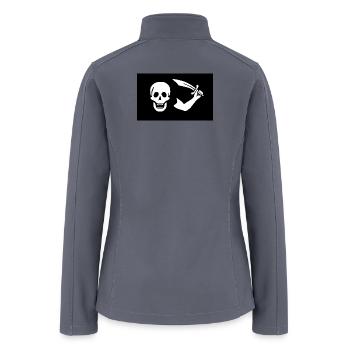Skull Knife Pirate Flag - Women’s Soft Shell Jacket - gray - Back
