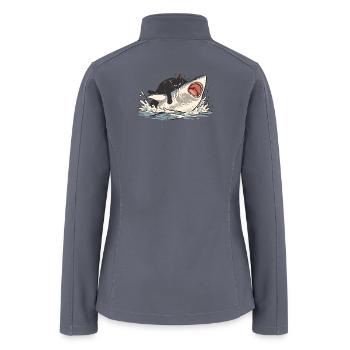 Fat Cat Vs Shark Meme - Women’s Soft Shell Jacket - gray - Back