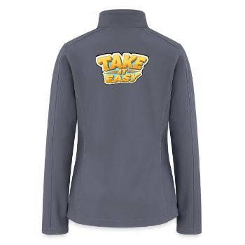 Take It Easy Retro Golden Text - Women’s Soft Shell Jacket - gray - Back