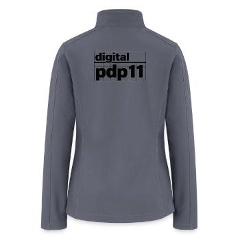 Digital Grid Text Mono Art - Women’s Soft Shell Jacket - gray - Back