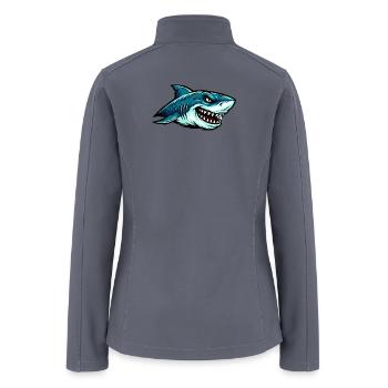 Shark Fury Illustration - Women’s Soft Shell Jacket - gray - Back