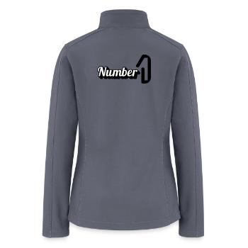 Number Script on Black Background - Women’s Soft Shell Jacket - gray - Back