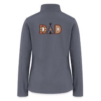 Colorful Dad Teepee Lettering Shirt Design_1 - Women’s Soft Shell Jacket - gray - Back