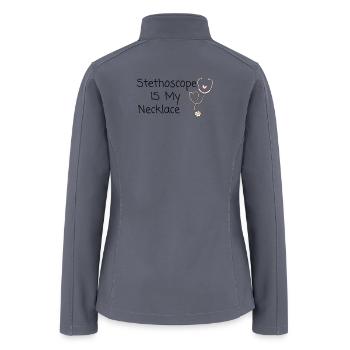 Stethoscope Is My Necklace - Women’s Soft Shell Jacket - gray - Back