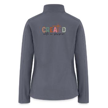 Created Cross Typography - Women’s Soft Shell Jacket - gray - Back
