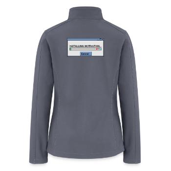 Retro Pixel Art Installing Motivation 1% - Women’s Soft Shell Jacket - gray - Back