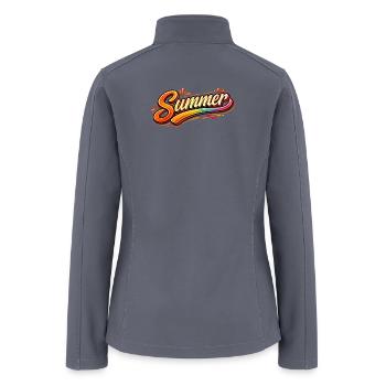 Summer lettering retro illustration - Women’s Soft Shell Jacket - gray - Back