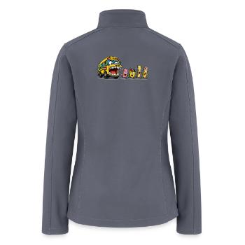 Funny Back To School Monster Bus Chasing School Su - Women’s Soft Shell Jacket - gray - Back