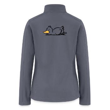 Yellow Duck Silhouette On Black - Women’s Soft Shell Jacket - gray - Back