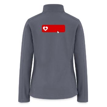 Cool YouTube Inspired Subscribe Flat Icon - Women’s Soft Shell Jacket - gray - Back
