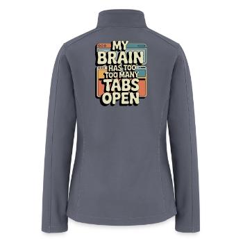 My Brain Has Too Many Tabs Open Retro Computer Tee - Women’s Soft Shell Jacket - gray - Back