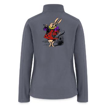 Hearted Rabbit in Velvet Coat - Women’s Soft Shell Jacket - gray - Back