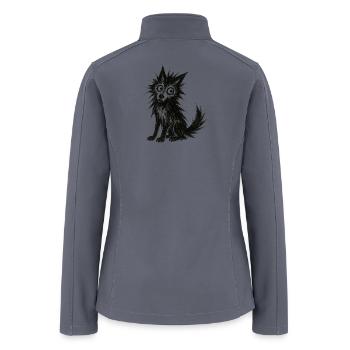 Ink Brush Anxious Dog - Women’s Soft Shell Jacket - gray - Back