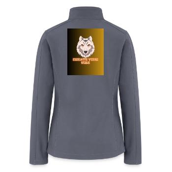 Wolf Neon Vibe: Create Your Vibe - Women’s Soft Shell Jacket - gray - Back