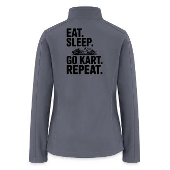 Eat. Sleep. Go Kart. Repeat. - Women’s Soft Shell Jacket - gray - Back