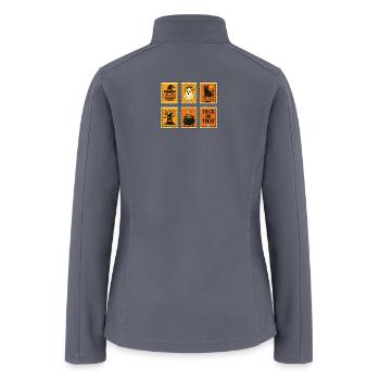 Vintage Halloween Stamps Collection - Women’s Soft Shell Jacket - gray - Back