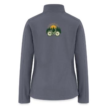 Sunset Bicycle in Forest Silhouette - Women’s Soft Shell Jacket - gray - Back