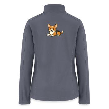 Corgi Puppy Laying Down - Women’s Soft Shell Jacket - gray - Back