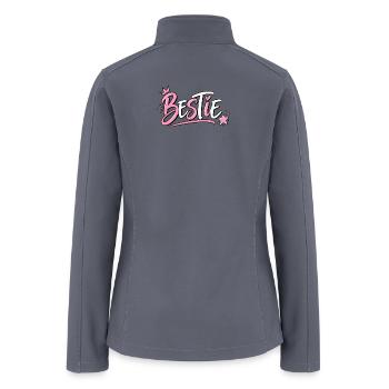 Bestie - Playful Script Design - Women’s Soft Shell Jacket - gray - Back