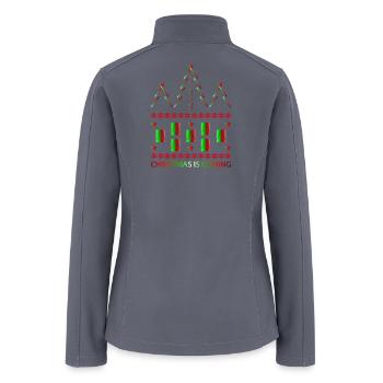 Merry Christmas And Christmas Is Coming Design - Women’s Soft Shell Jacket - gray - Back