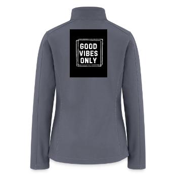 Positive Vibes Only Stamp Design - Women’s Soft Shell Jacket - gray - Back