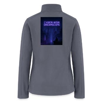 Cyber-Noir Dreamscape Design - Women’s Soft Shell Jacket - gray - Back