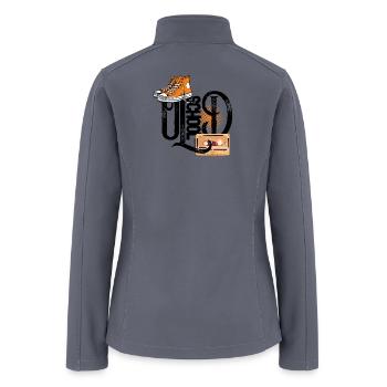 Retro Cassette and Sneakers Illustration - Women’s Soft Shell Jacket - gray - Back