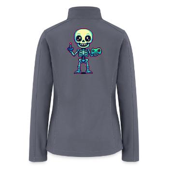 Neon Pixel Skeleton Gamer DJ - Women’s Soft Shell Jacket - gray - Back