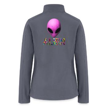Neon Alien Word Mosaic - Women’s Soft Shell Jacket - gray - Back