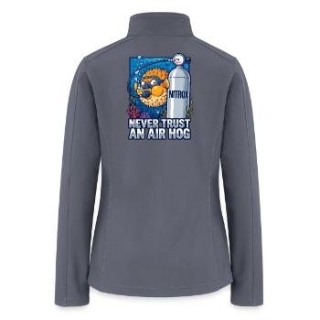 Pufferfish Nitrox Scuba Diving Humor - Women’s Soft Shell Jacket - gray - Back