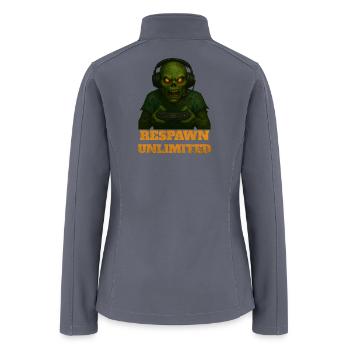 Zombie Gamer Respawn Unlimited Halloween Nerd - Women’s Soft Shell Jacket - gray - Back