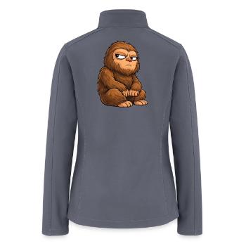 Funny Bigfoot Sasquatch monster cartoon humor - Women’s Soft Shell Jacket - gray - Back