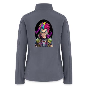Rebel's Gaze: A Tribute to Punk's Resilience - Women’s Soft Shell Jacket - gray - Back