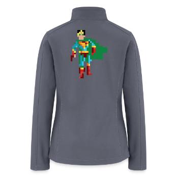 Pixel Art Classic Superhero - Tom - Women’s Soft Shell Jacket - gray - Back