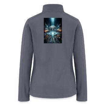 Cyber Bitcoin Vortex - Futuristic Design - Women’s Soft Shell Jacket - gray - Back