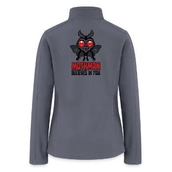 Motivational Mothman Believes In You - Women’s Soft Shell Jacket - gray - Back