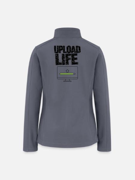 Upload Progress Neon Graphic - Women’s Soft Shell Jacket - gray