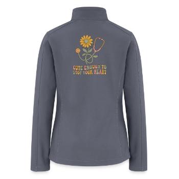 Blooming Heartbeat Stethoscope - Women’s Soft Shell Jacket - gray - Back