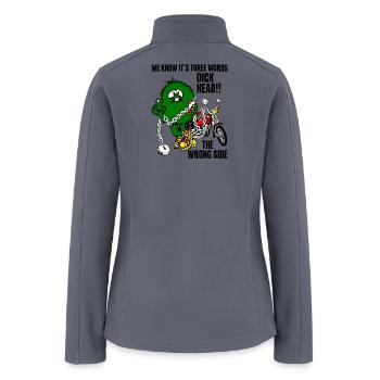 Three-Word Rebel on Bike - Women’s Soft Shell Jacket - gray - Back