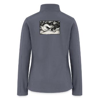 Storm Gaze: Intense Ink Portrait - Women’s Soft Shell Jacket - gray - Back
